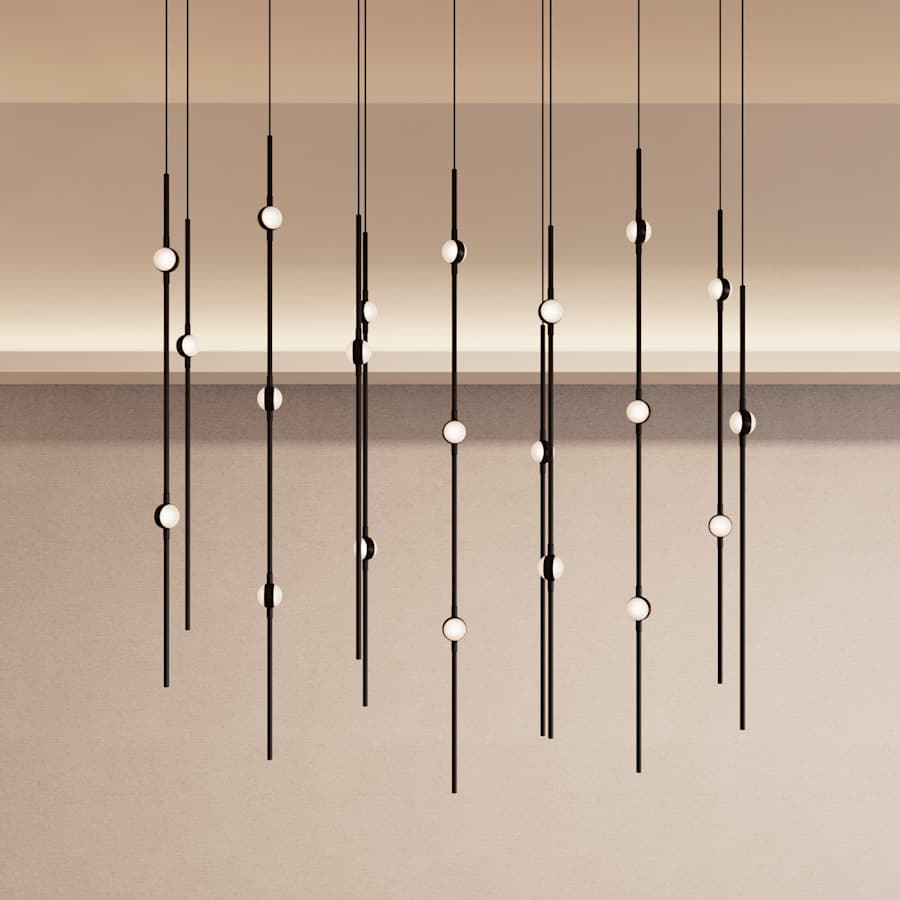 Sonneman Constellation 12" Wide LED Multi Light Pendant with White Optical Acrylic Shades and 120" Cable - 2700K