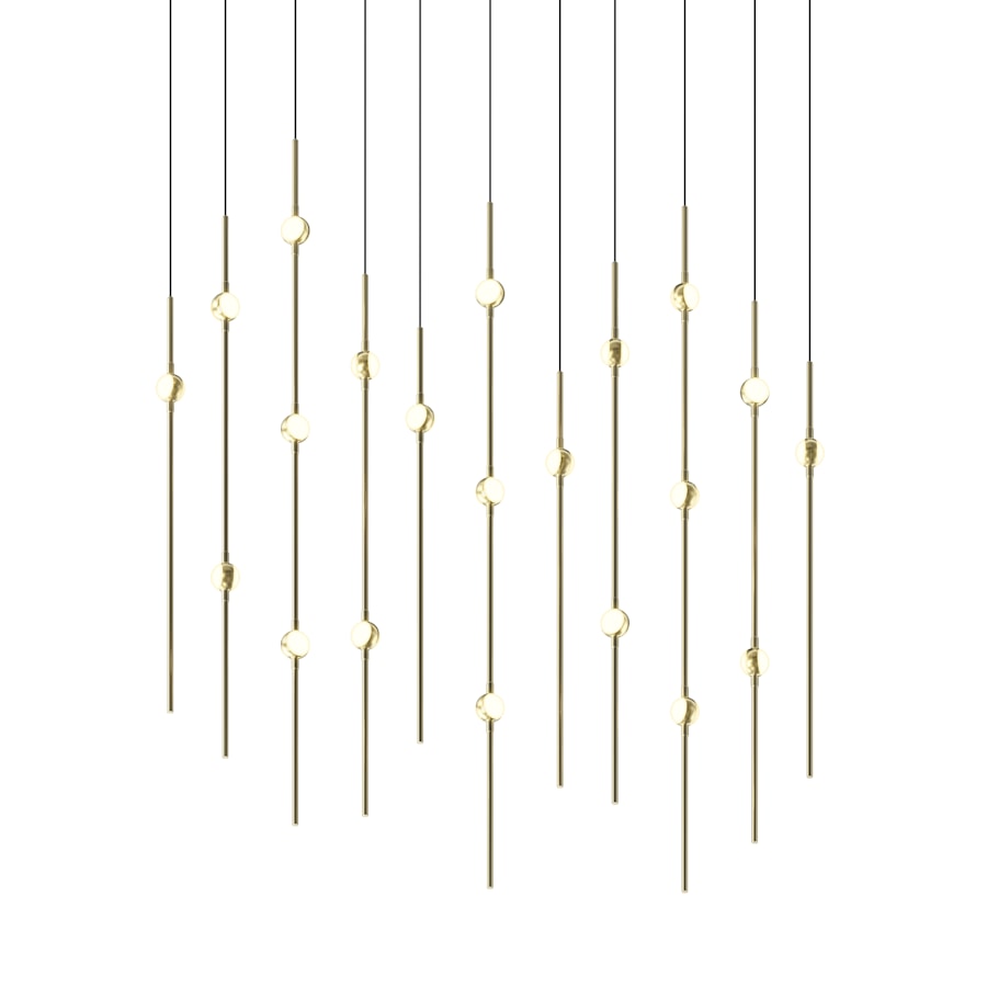Sonneman Constellation 36" Wide LED Linear Pendant with White Optical Acrylic Shades and 240" Cable - 2700K
