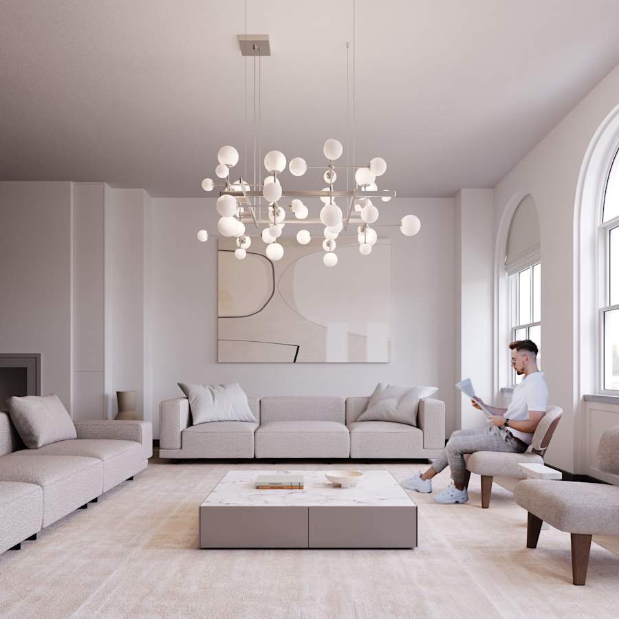 Sonneman Nebula 48 Light 61" Wide LED Abstract Chandelier