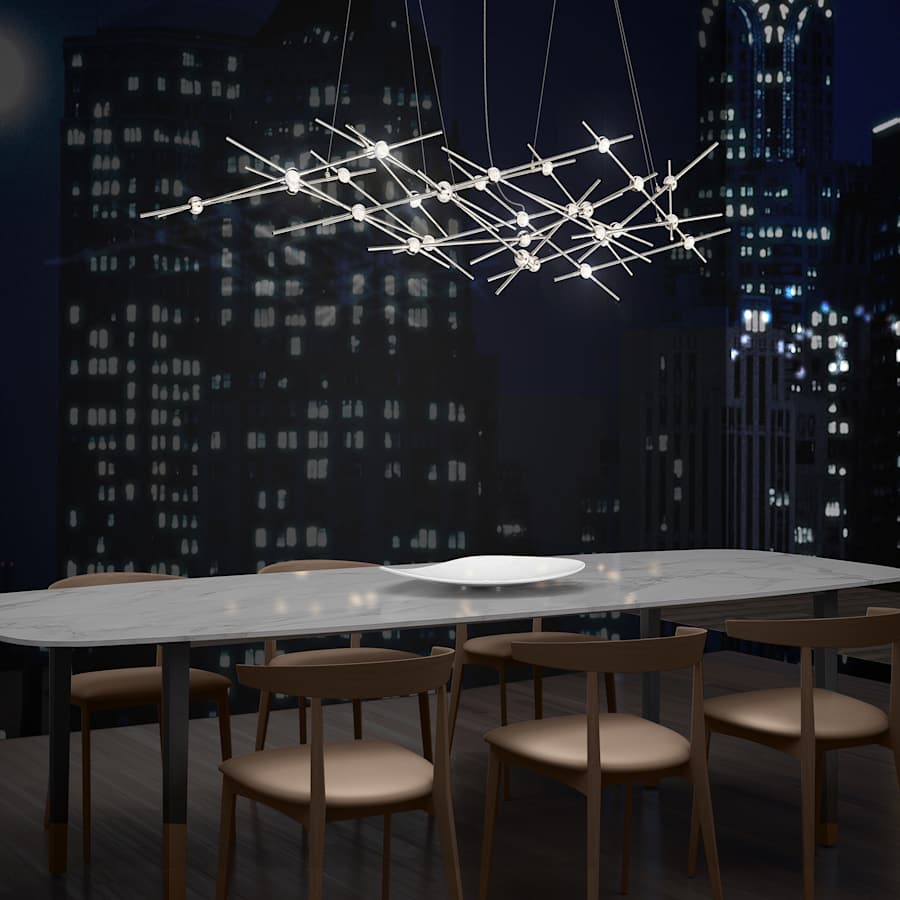 Sonneman Constellation Ursa Minor 25 Light 55" Wide LED Abstract Chandelier with Clear Acrylic Shades