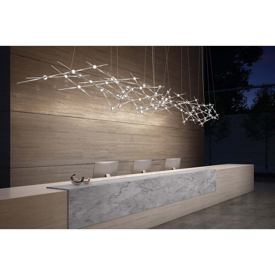 Sonneman Constellation Ursa Minor 25 Light 55" Wide LED Abstract Chandelier with Clear Acrylic Shades