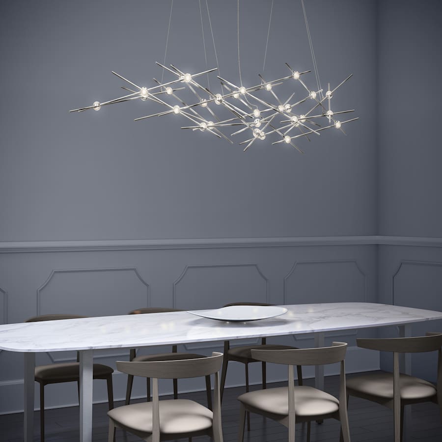 Sonneman Constellation Ursa Minor 25 Light 55" Wide LED Abstract Chandelier with White Acrylic Shades