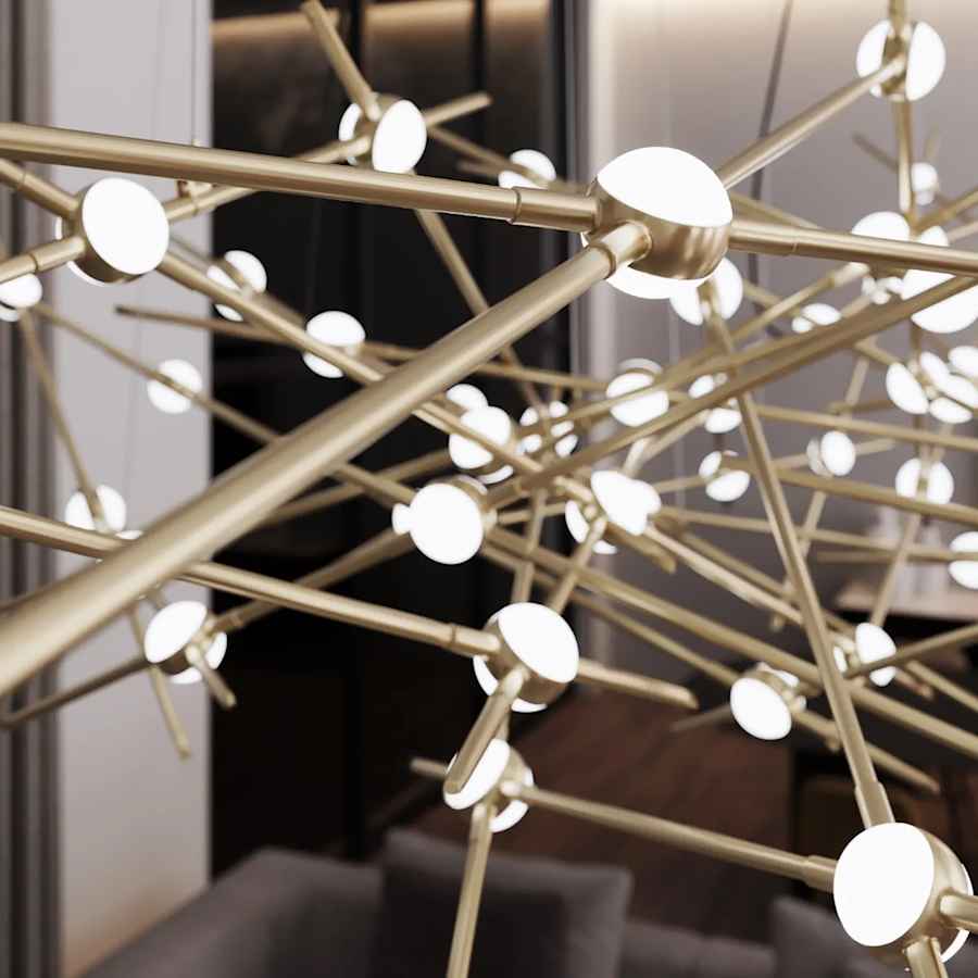 Sonneman Constellation 93" Wide Abstract Chandelier