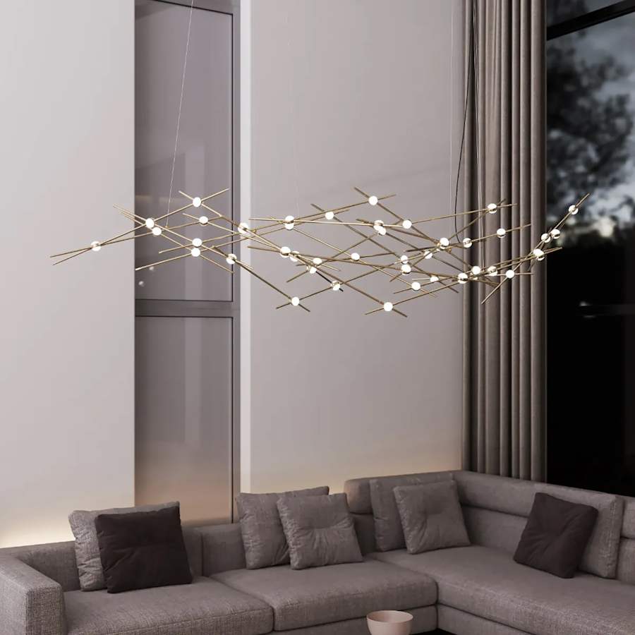Sonneman Constellation 93" Wide Abstract Chandelier