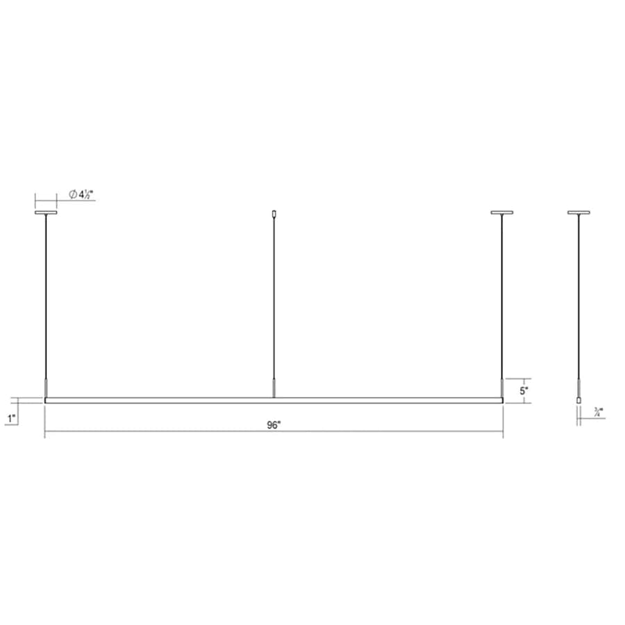 Sonneman Thin-Line 96" Wide Two Sided Integrated LED Suspension Linear Pendant - 3000K