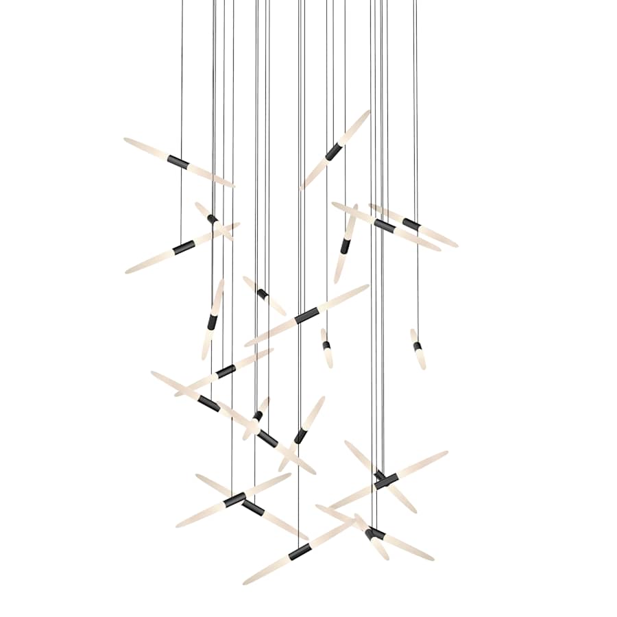Sonneman Ballet 24 Light 49" Wide LED Abstract Multi Light Pendant with Flush Mounted Arms