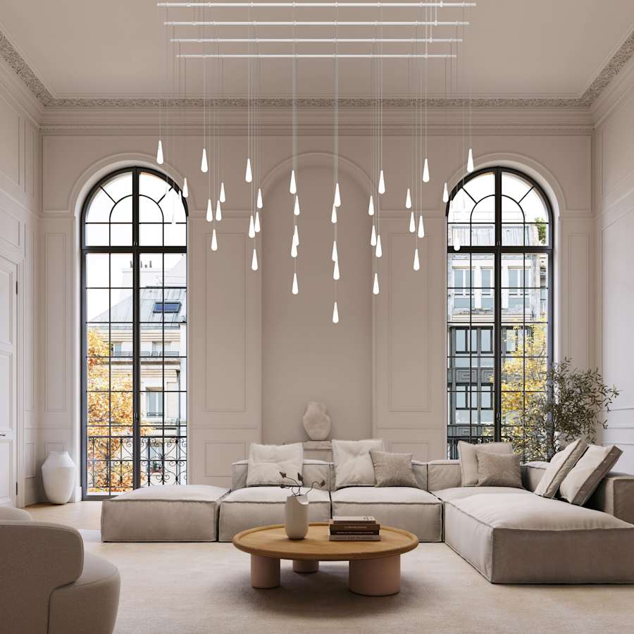 Sonneman Suspenders 117" Wide LED Abstract Linear Chandelier