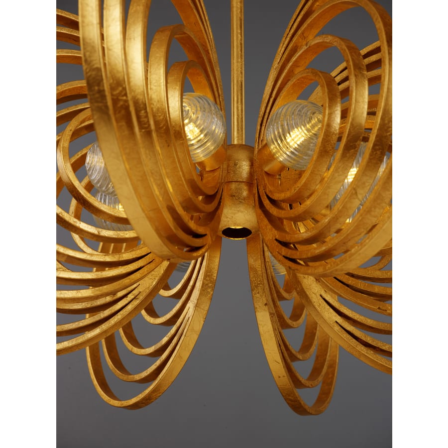 Studio M Frequency 8 Light 38" Wide LED Chandelier with Ribbed Glass Shades