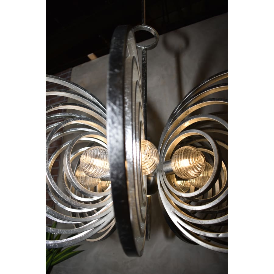 Studio M Frequency 8 Light 38" Wide LED Chandelier with Ribbed Glass Shades