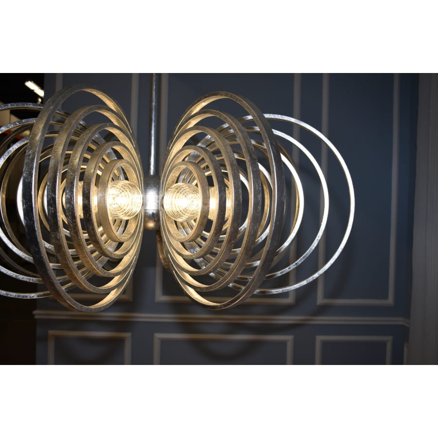 Studio M Frequency 8 Light 38" Wide LED Chandelier with Ribbed Glass Shades