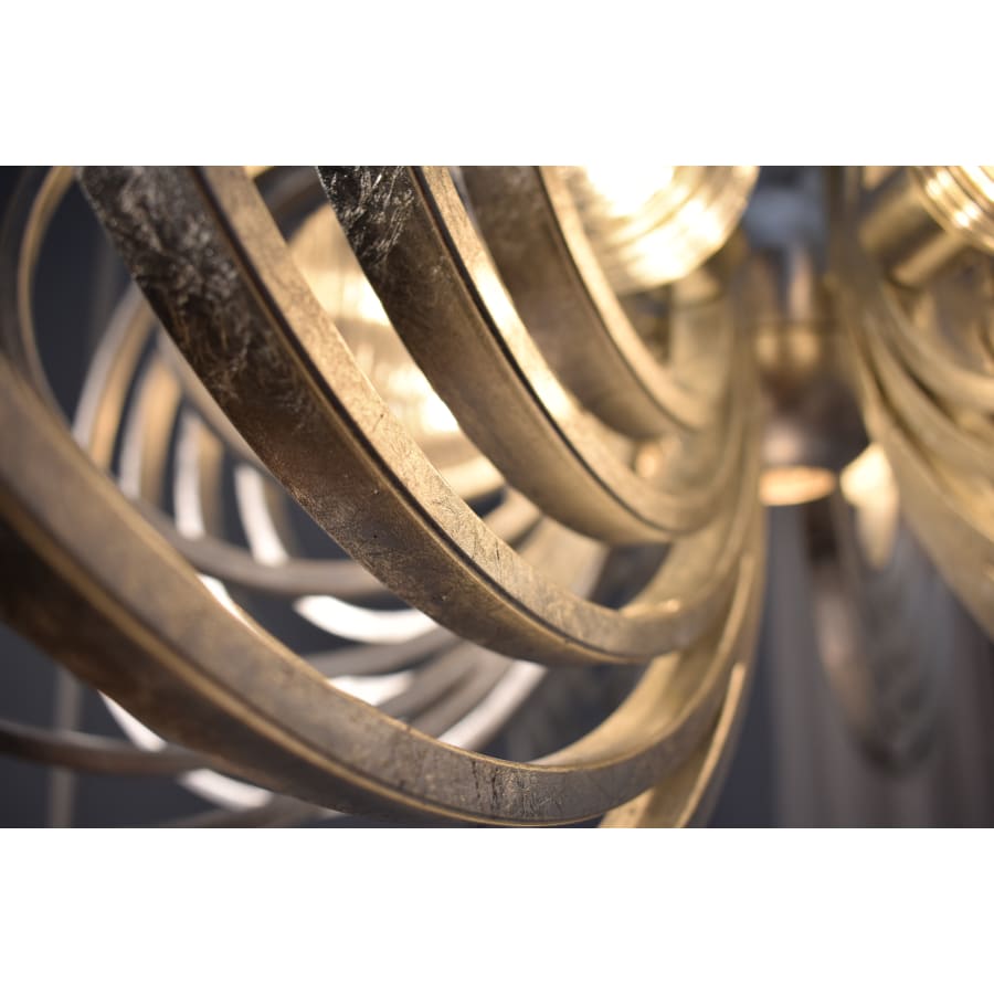 Studio M Frequency 8 Light 38" Wide LED Chandelier with Ribbed Glass Shades