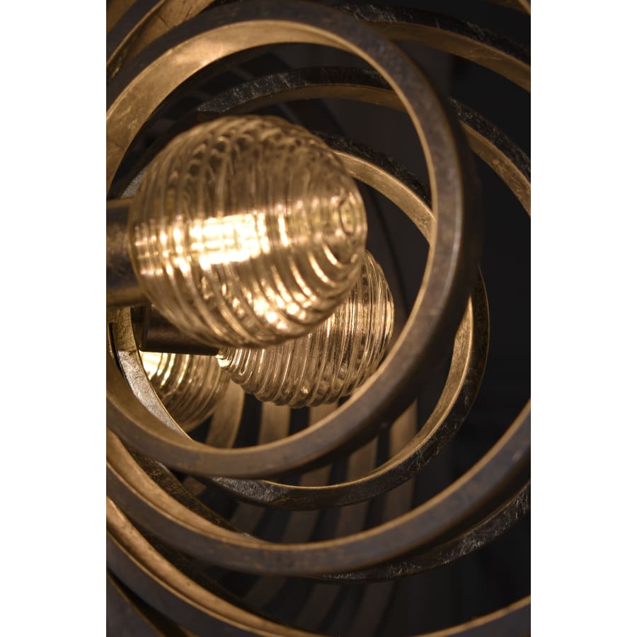 Studio M Frequency 8 Light 38" Wide LED Chandelier with Ribbed Glass Shades