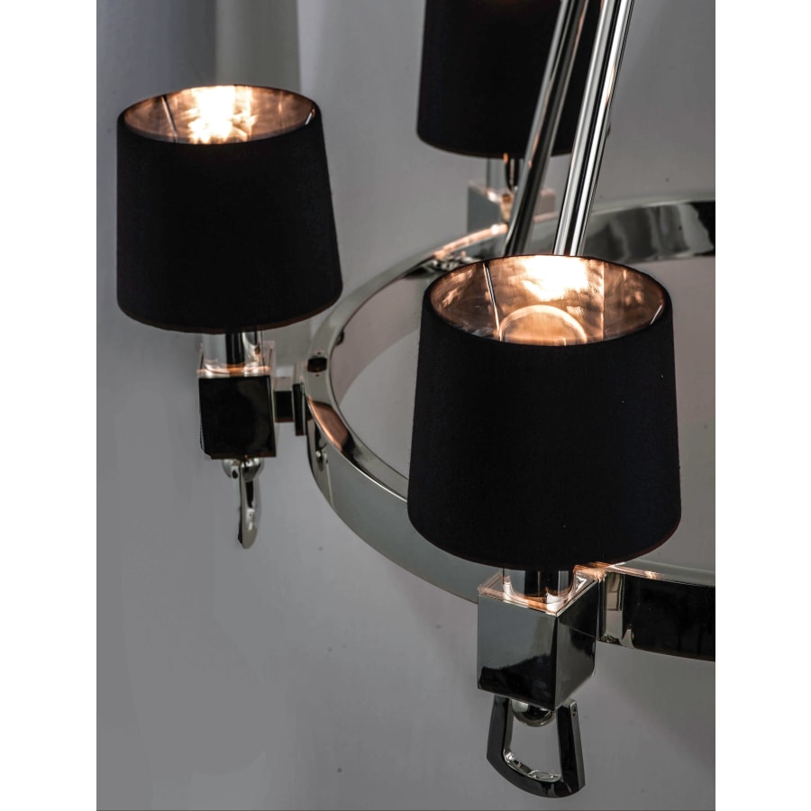 Studio M Jefferson 6 Light 37-1/2" Wide Chandelier with Silk Shades