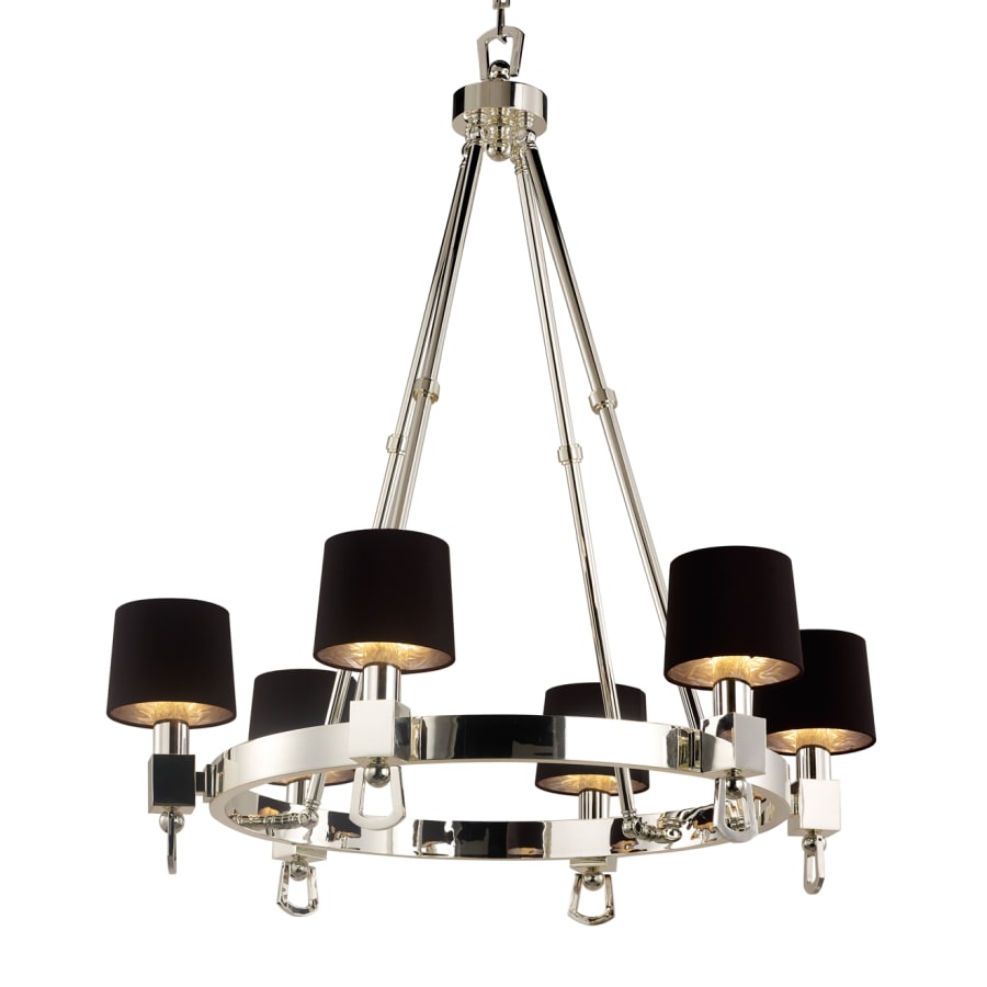 Studio M Jefferson 6 Light 37-1/2" Wide Chandelier with Silk Shades