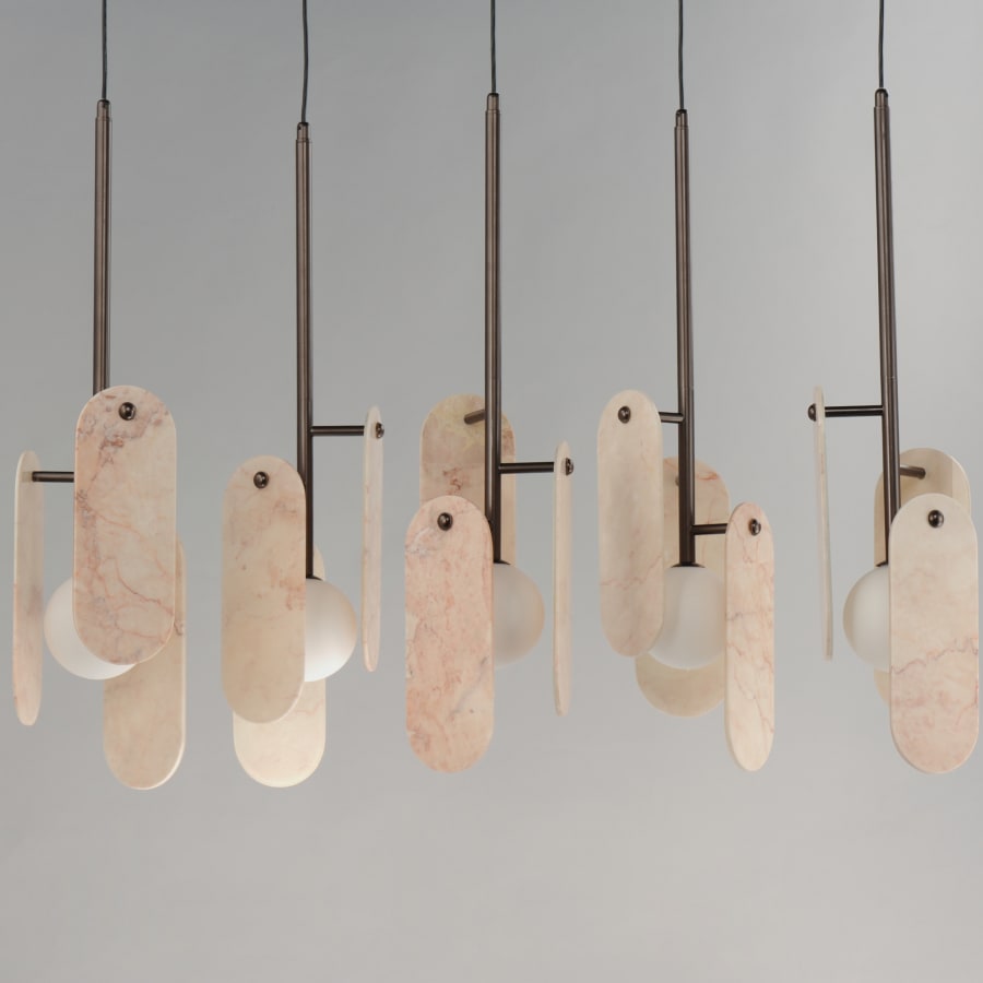 Studio M Megalith 5 Light 48" Wide LED Linear Chandelier by Nina Magon