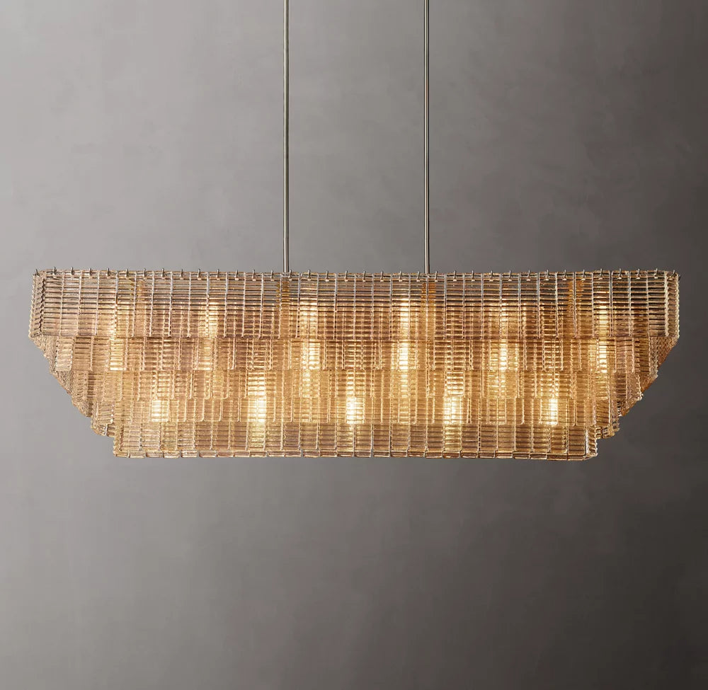 Textured Glass Pavilion Chandelier