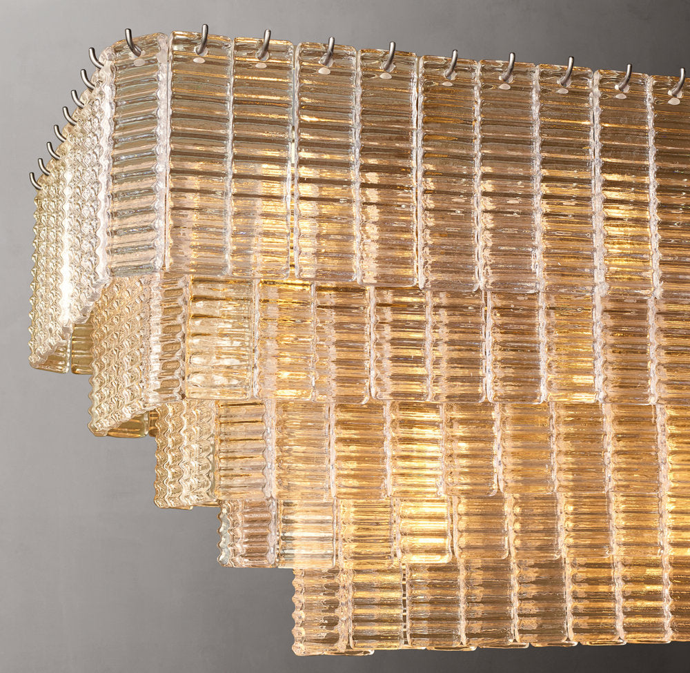 Textured Glass Pavilion Chandelier