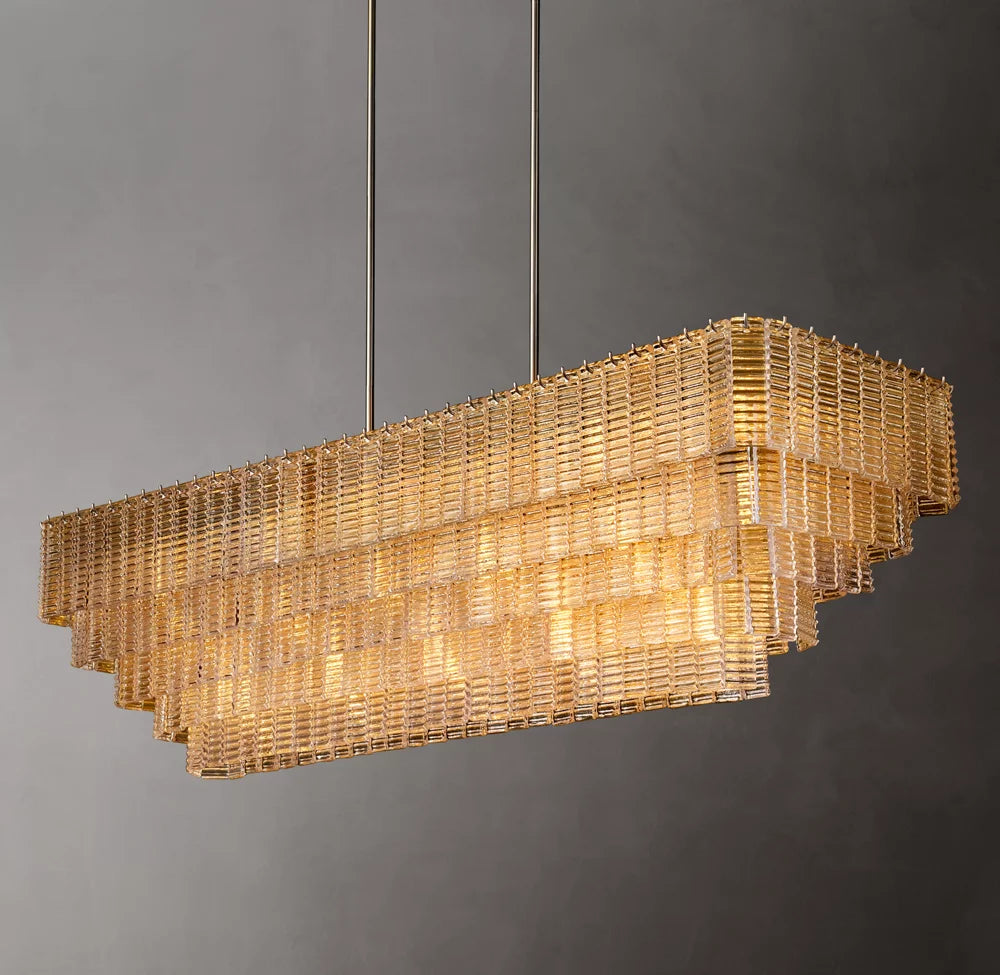 Textured Glass Pavilion Chandelier