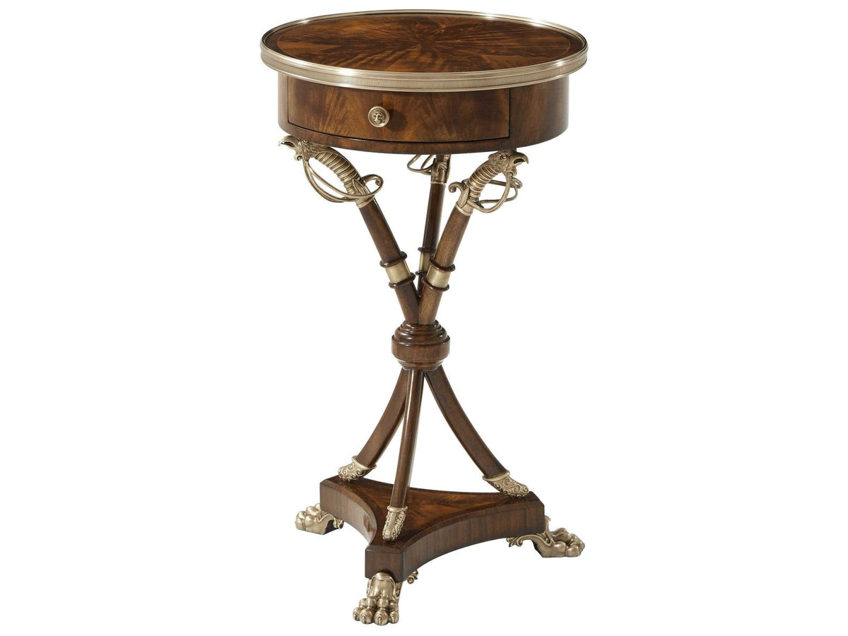 Althorp Living History Admiralty Accent Table in Mahogany and Brass