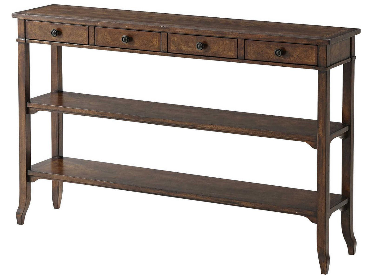 Luberon Rectangular Console Table in Cerejeira and Mahogany