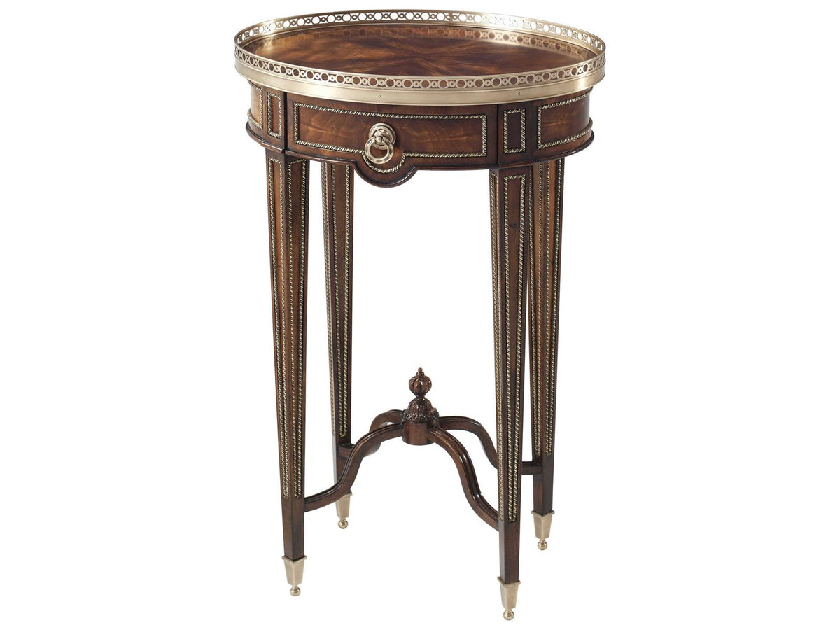 Fine Accent Table Mahogany End Table with Brass Mounts