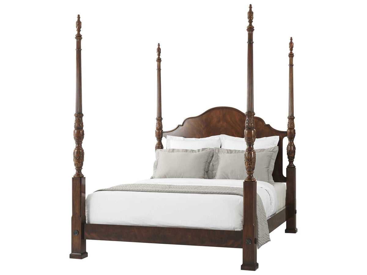 Middleton Queen Rice Bed with Acanthus and Rice Carvings