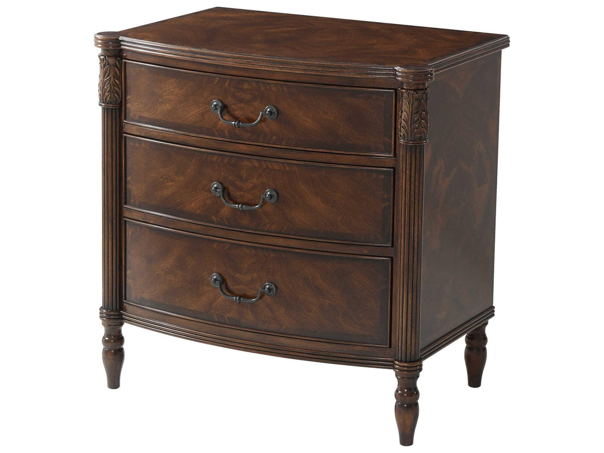 The Middleton Mahogany Nightstand with Brass Handles
