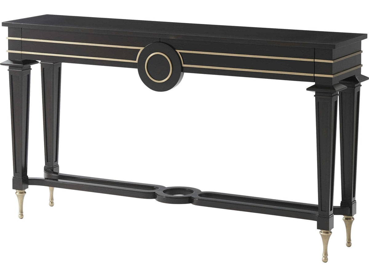 Mid Century Imbuya Burl Two Drawer Console Table