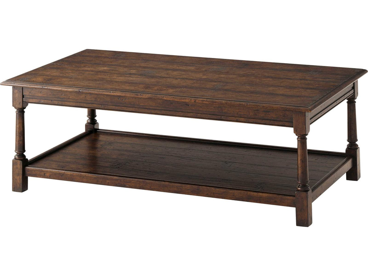 Lodge Rectangular Coffee Table in Mahogany and Reclaimed Oak