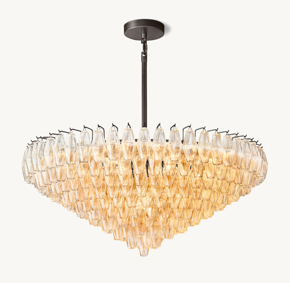 Tiered Clear Glass Crown Chandelier