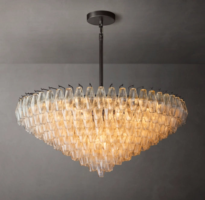Tiered Clear Glass Crown Chandelier