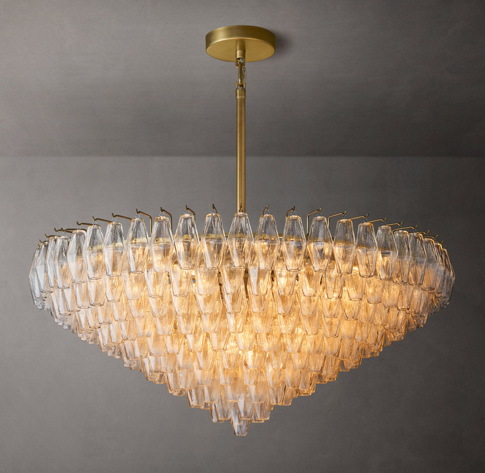 Tiered Clear Glass Crown Chandelier