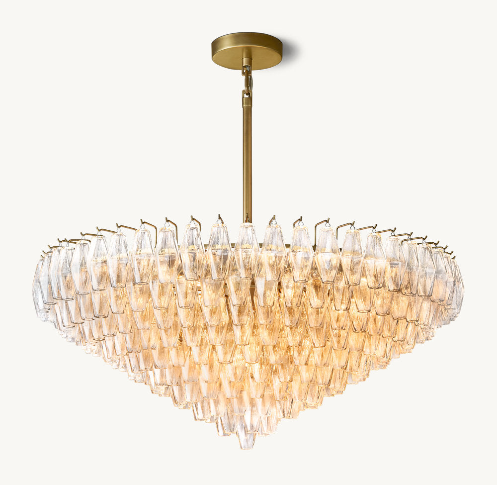 Tiered Clear Glass Crown Chandelier