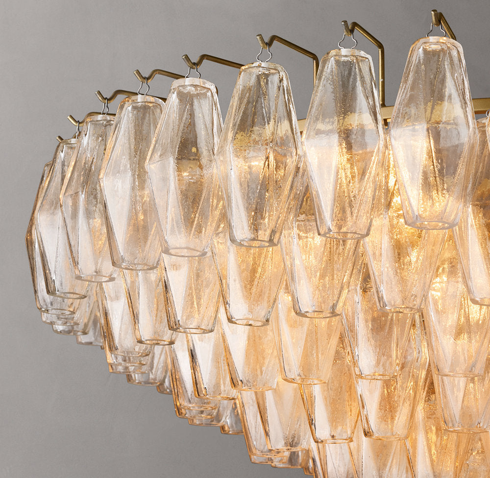 Tiered Clear Glass Drum Chandelier