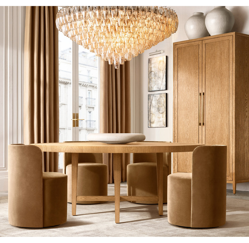 Tiered Clear Glass Drum Chandelier