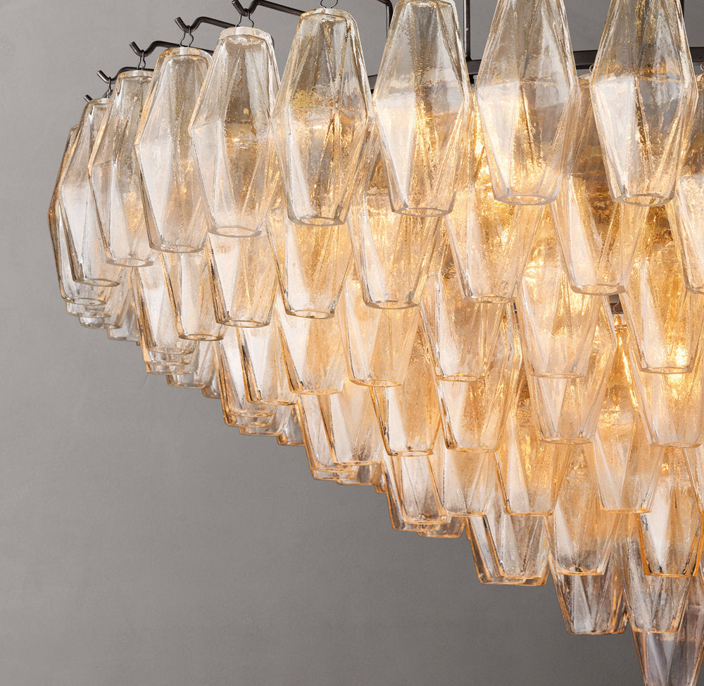Tiered Clear Glass Drum Chandelier
