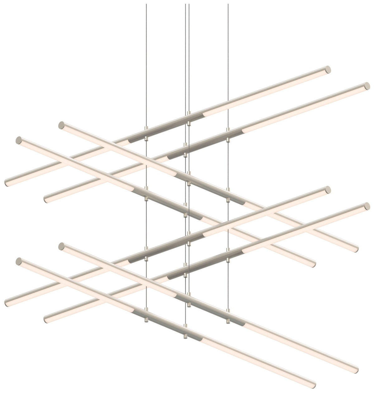 Tik.Tak Stack 47.5" Wide Satin Nickel 4.Tier LED Pendant
