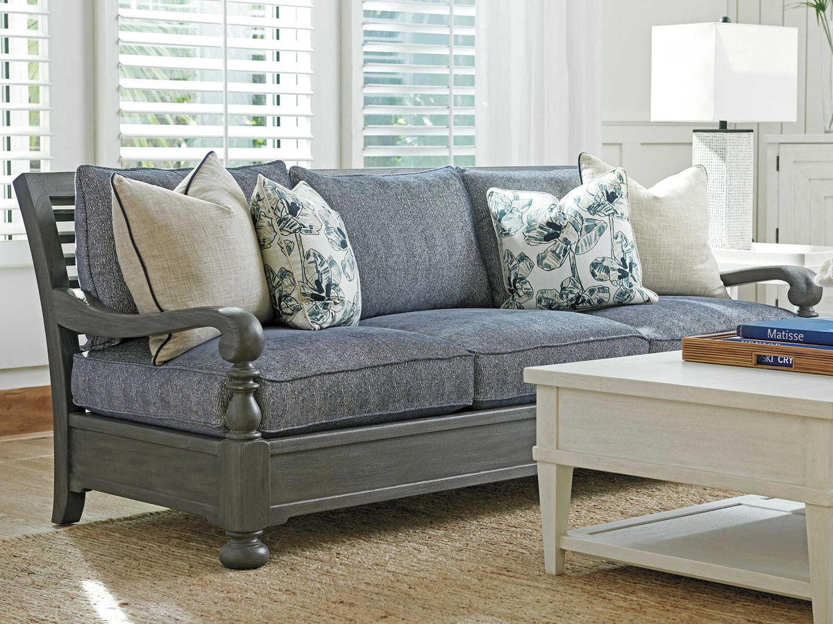 Ocean Breeze Bluffton 3-Seat Sofa in Seagull Gray