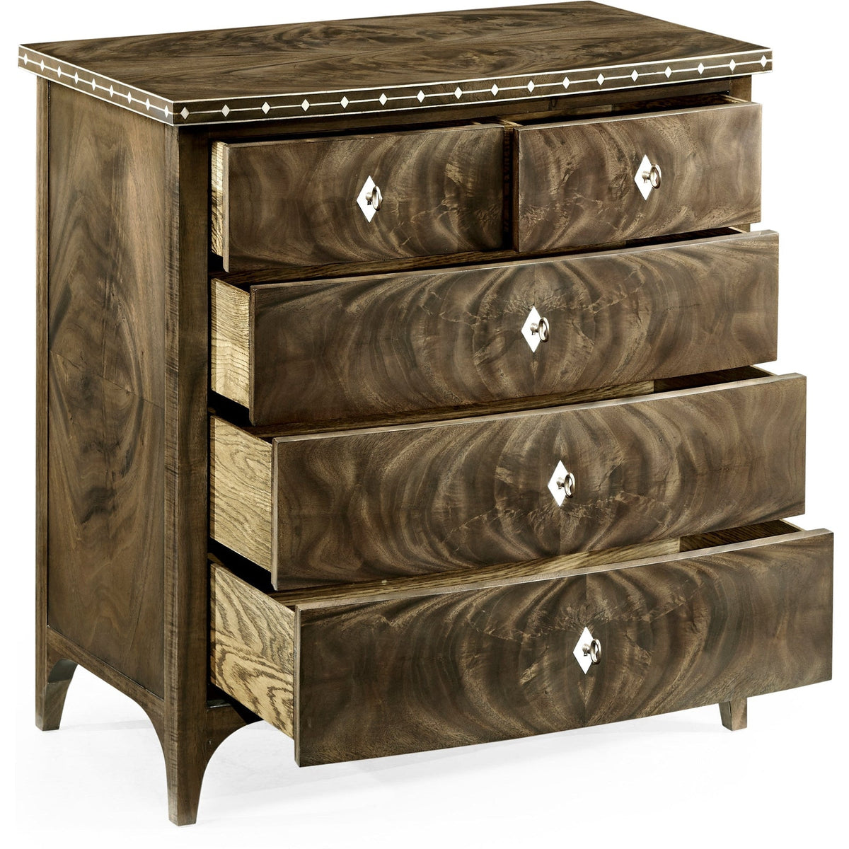 Jonathan Charles Buckingham Small Bleached Chest of Drawers with Bone Inlay (495832-MBL)