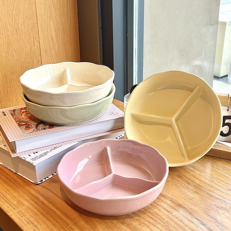Trio Flow Ceramic Compartment Plate