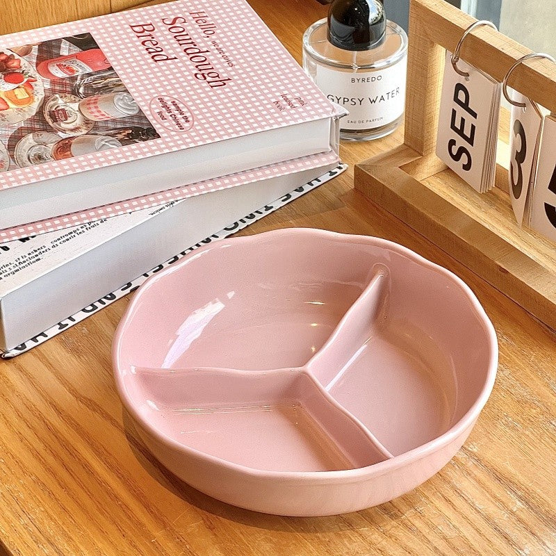 Trio Flow Ceramic Compartment Plate