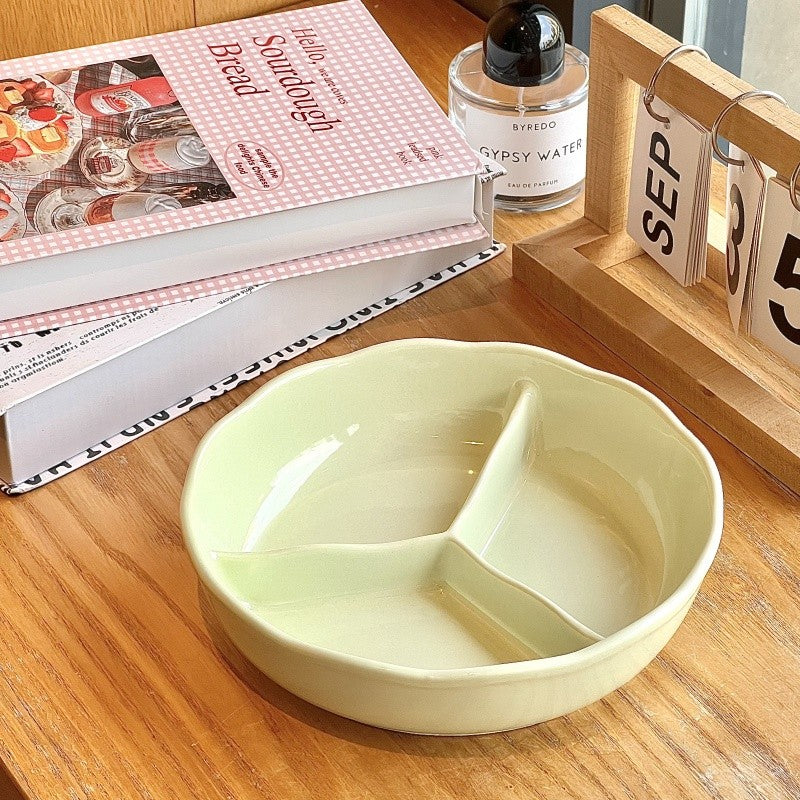 Trio Flow Ceramic Compartment Plate