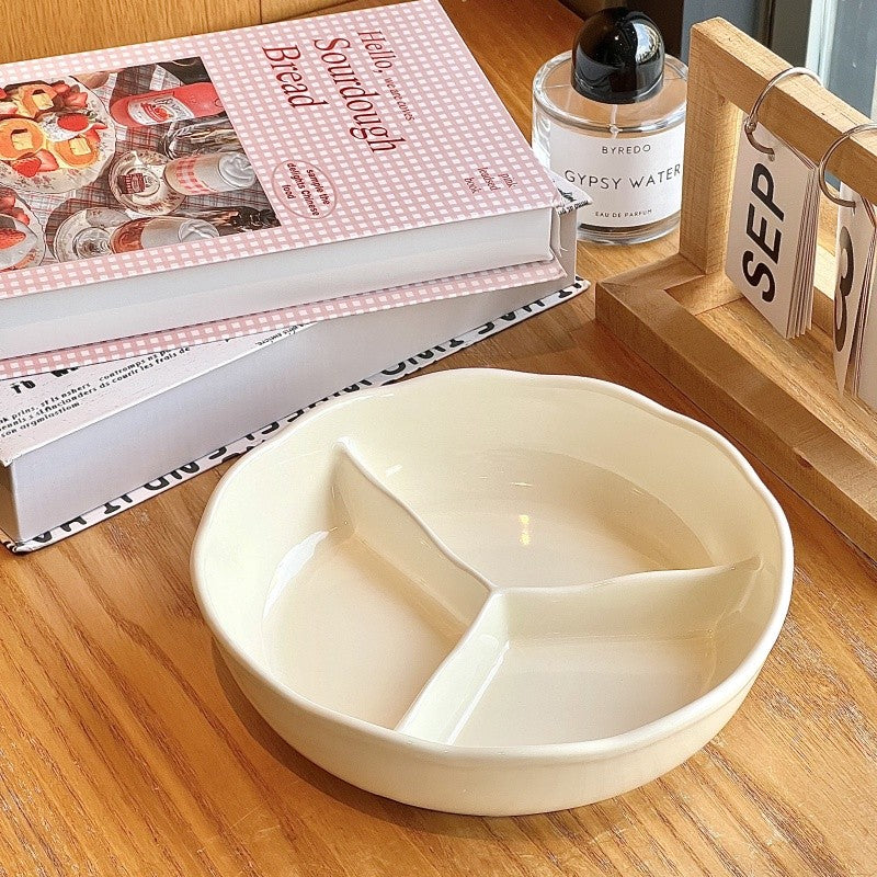 Trio Flow Ceramic Compartment Plate