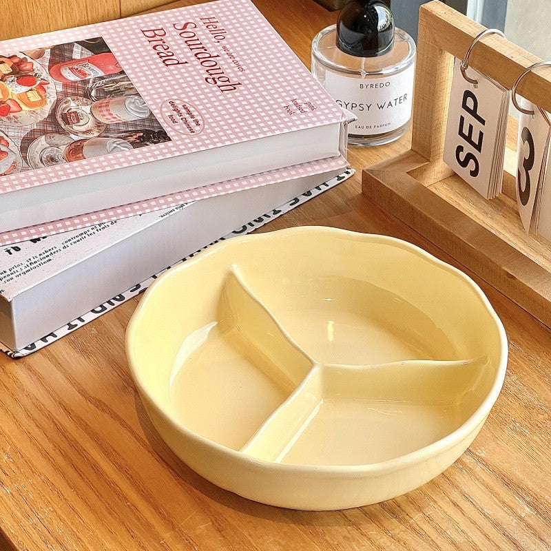 Trio Flow Ceramic Compartment Plate