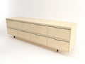 Chapman Storage 8-Drawer Double Dresser in Maple with Black Hardware