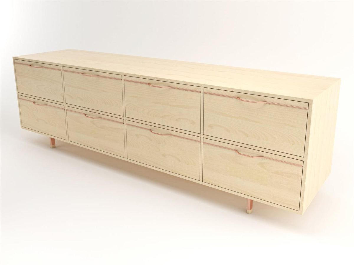 Chapman 8-Drawer Double Dresser in Maple with Clear Powder Coat