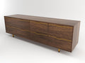 Chapman Storage Long 8-Drawers Brown Walnut Wood Double Dresser
