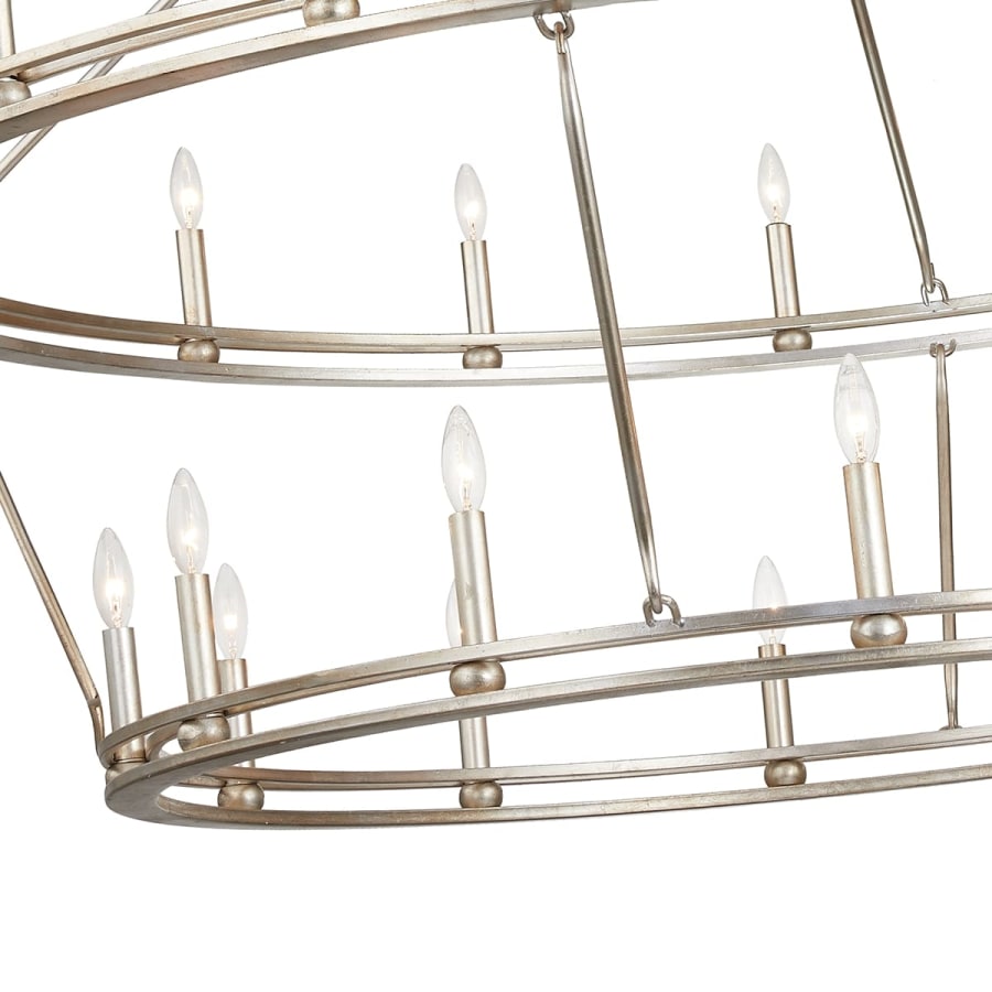 Troy Lighting Sutton 28 Light 52" Wide Taper Candle Chandelier - Champagne Silver Leaf
