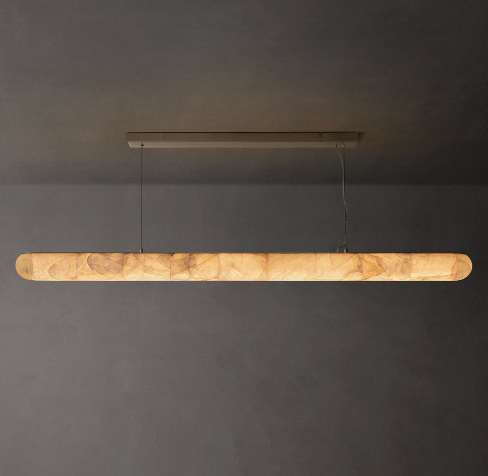 Ultra-Warm Calcite Beam Chandelier