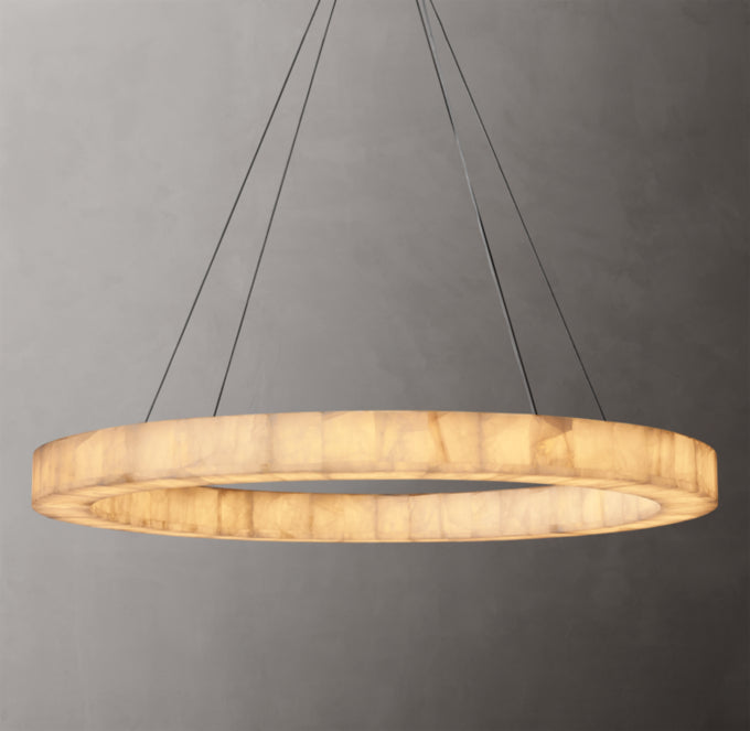 Ultra-Warm Calcite Halo Chandelier